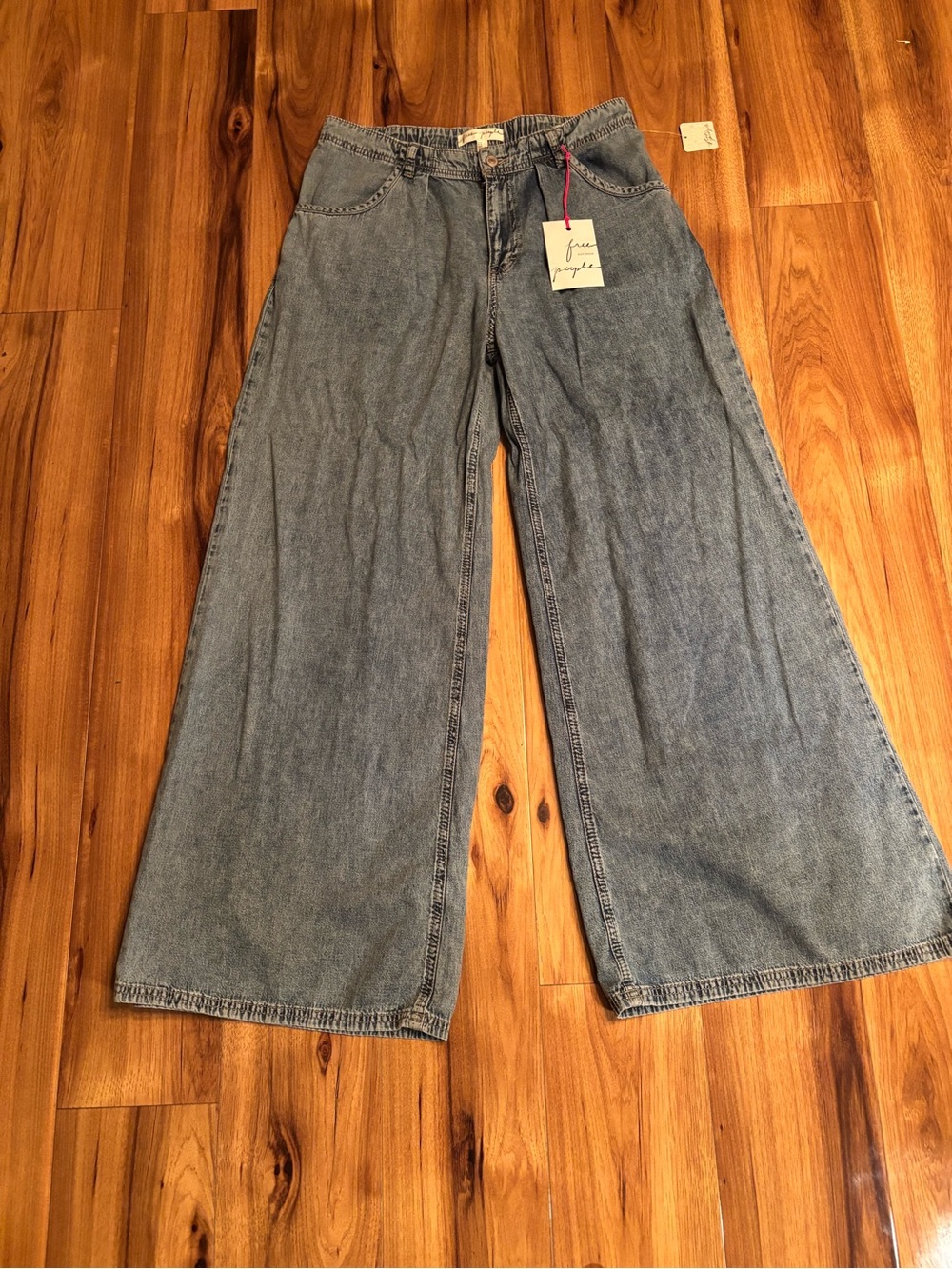Free People Vintage Light Blue Wide-Leg Jeans